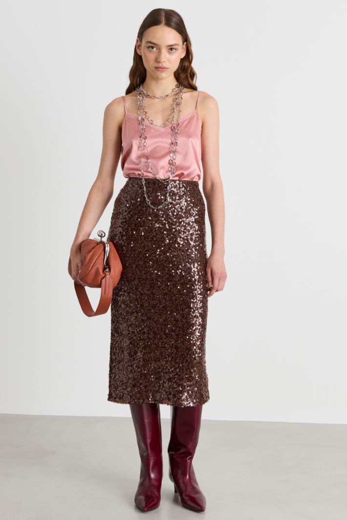 Top a V in raso - ROSA - Intrend