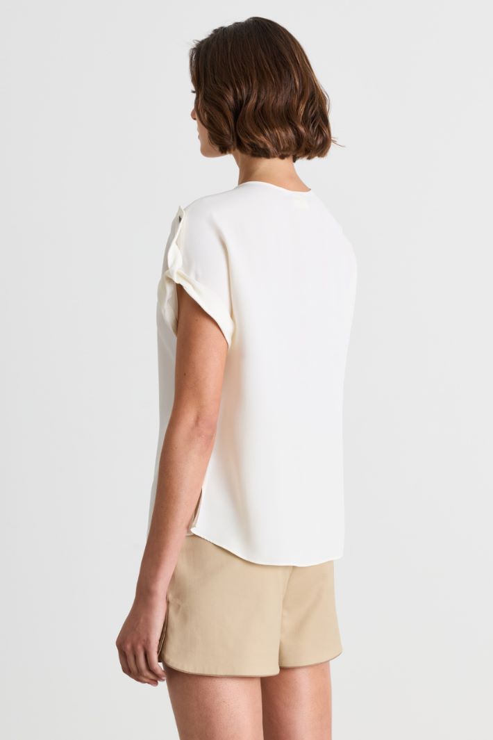 Blusa con cut-out sul davanti - BIANCO - Intrend - 4