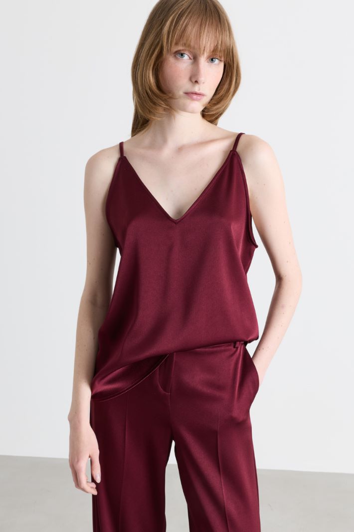 V-neck top - BORDEAUX - Intrend - 2