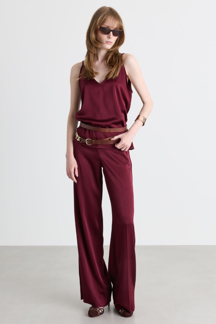 V-neck top - BORDEAUX - Intrend