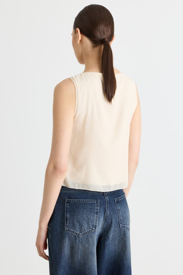 Top in georgette - BIANCO ORO - Intrend - 4