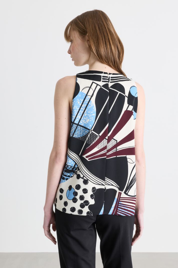 Cut-out top - BLACK LIGHT BLUE - Intrend - 4