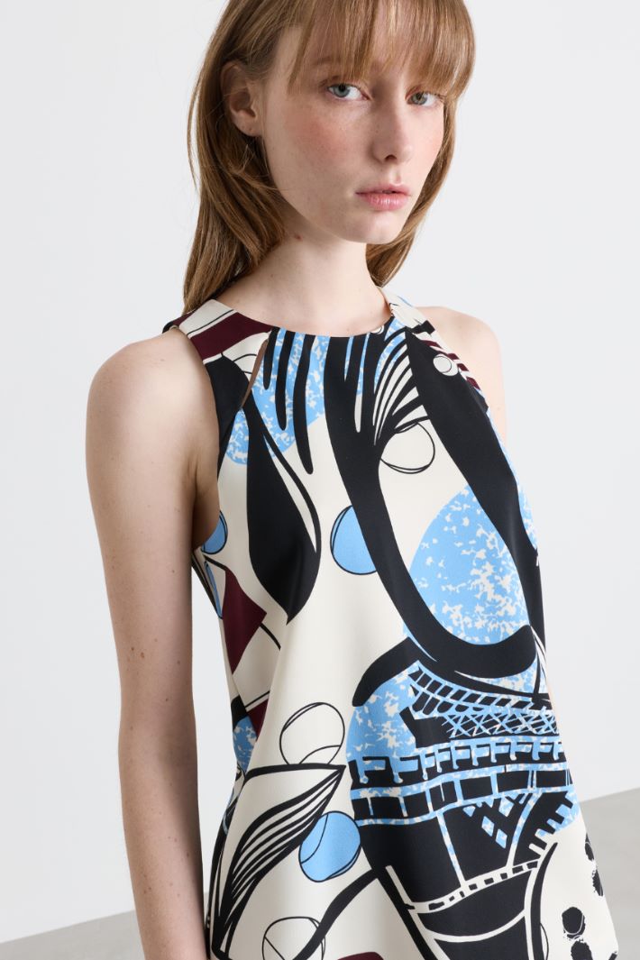 Cut-out top - BLACK LIGHT BLUE - Intrend - 3