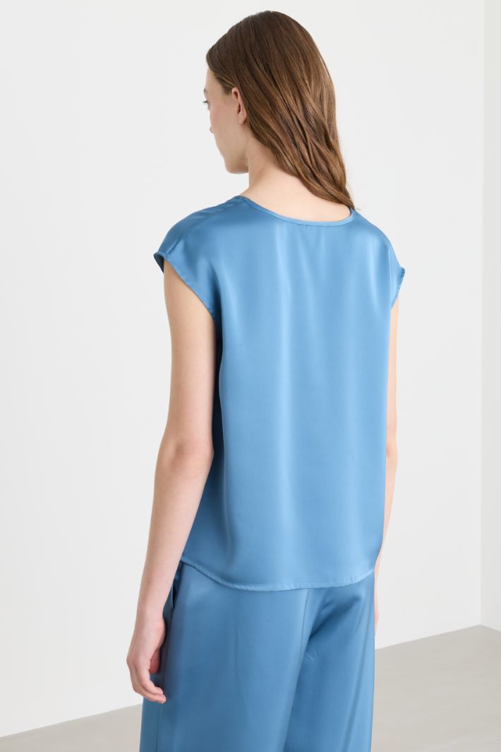 Satin top - LIGHT BLUE - Intrend - 4