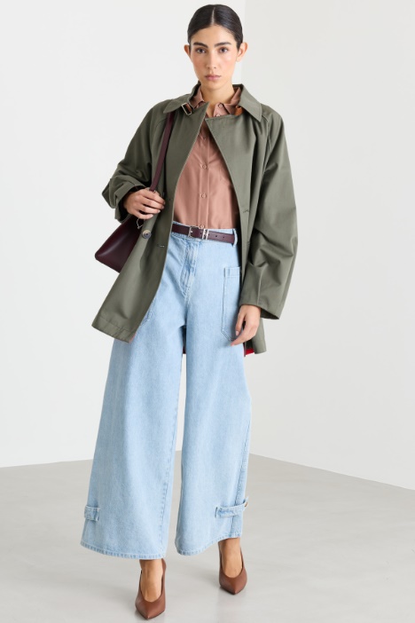 Wide-leg jeans with tabs at the hem - Intrend