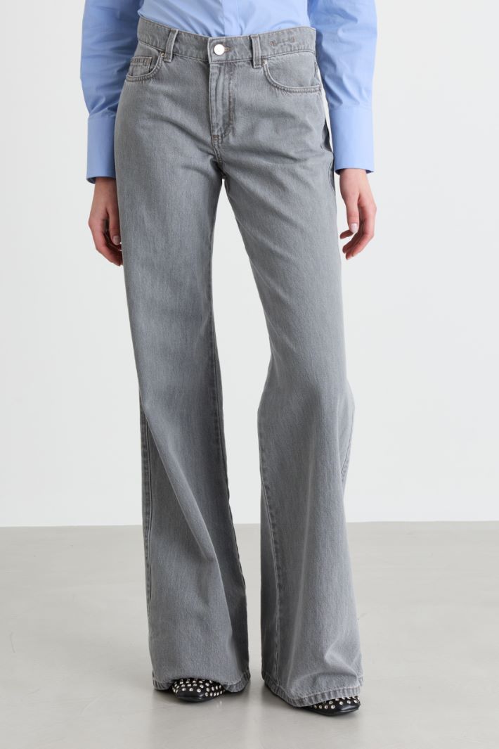 Jeans wide leg - GRIGIO - Intrend - 2