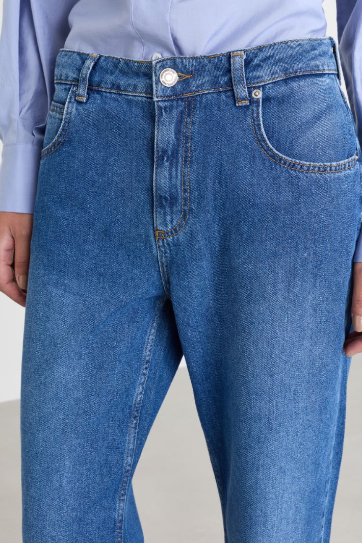 Straight jeans with a raw hem - BLUE - Intrend - 3