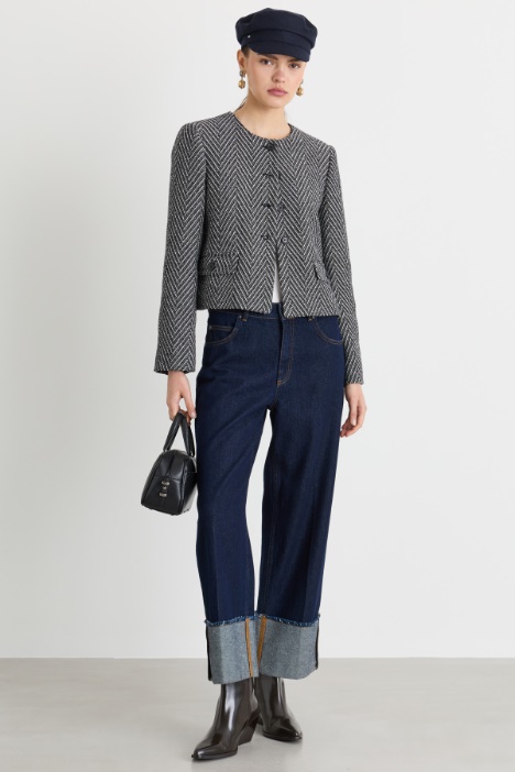 Cropped turn-up jeans - Intrend