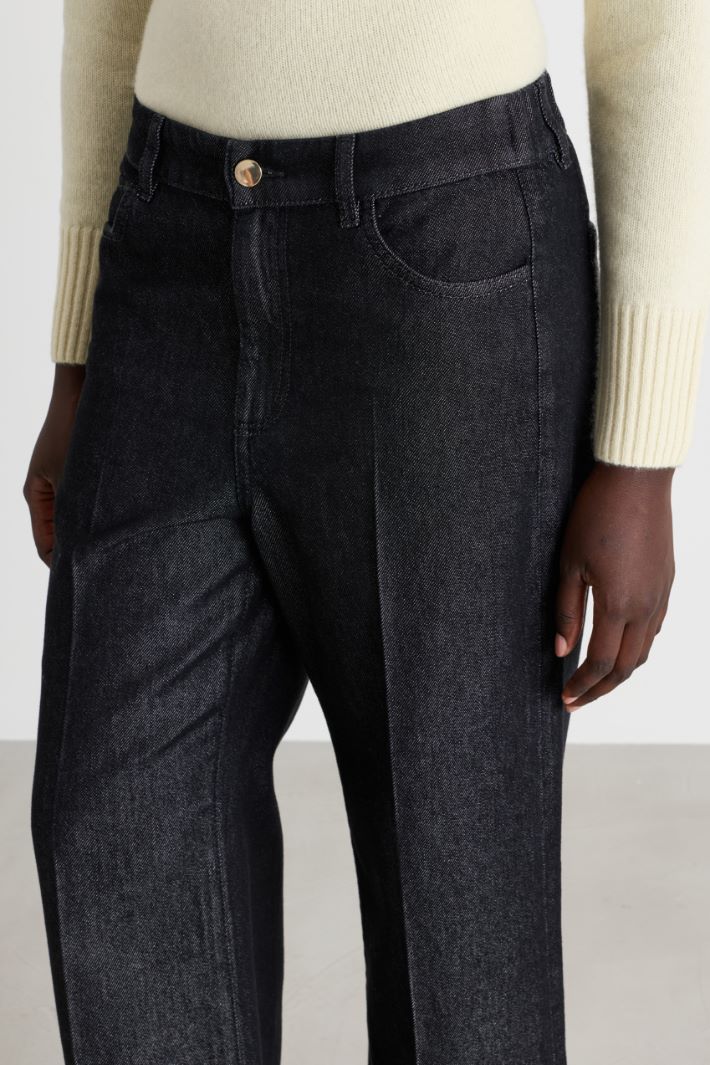 Jeans dritto con risvolto alto - NERO - Intrend - 3