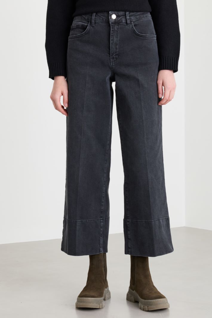 Jeans con risvolto - NERO - Intrend - 2