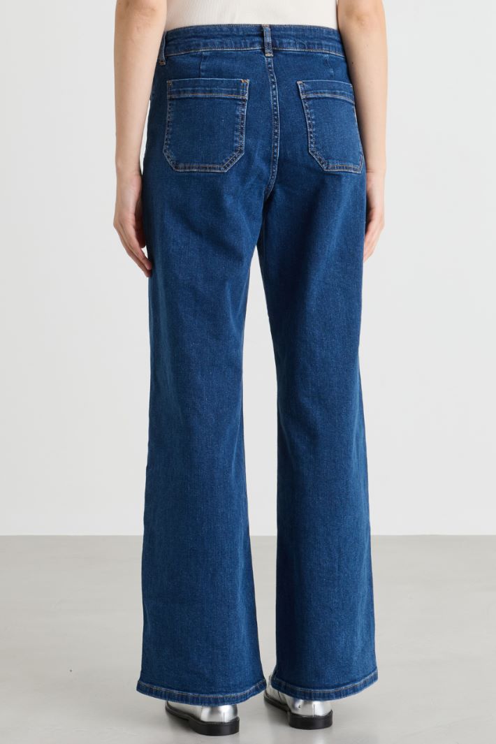 Jeans con piccole tasche applicate - BLU - Intrend - 4