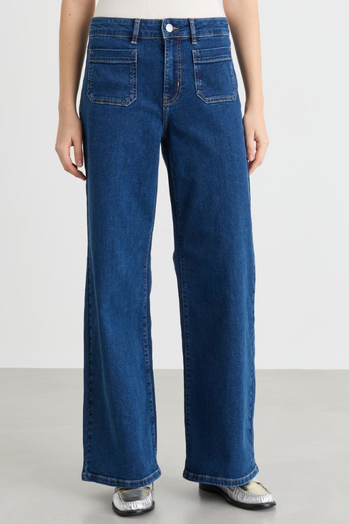 Jeans con piccole tasche applicate - BLU - Intrend - 2