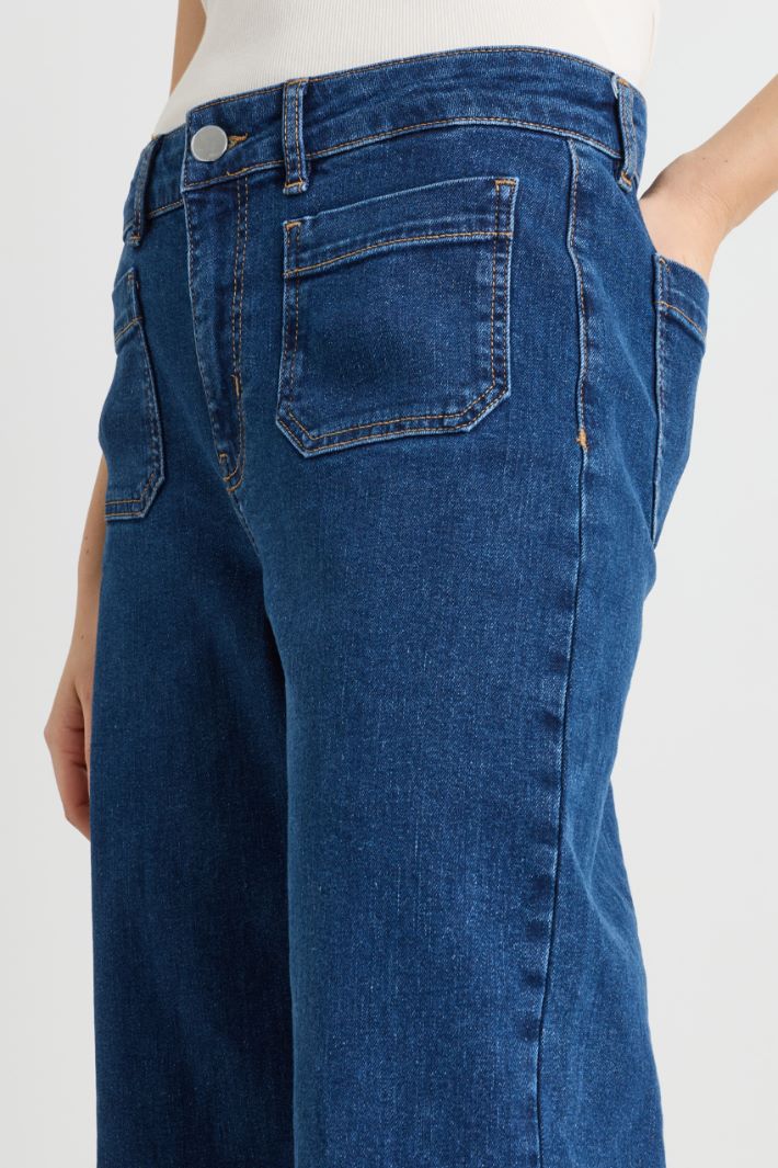 Jeans con piccole tasche applicate - BLU - Intrend - 3