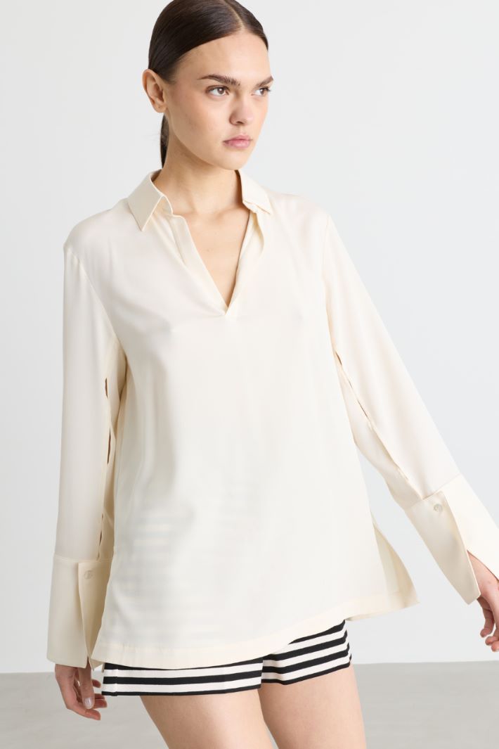 Blusa in cady - BIANCO - Intrend - 3