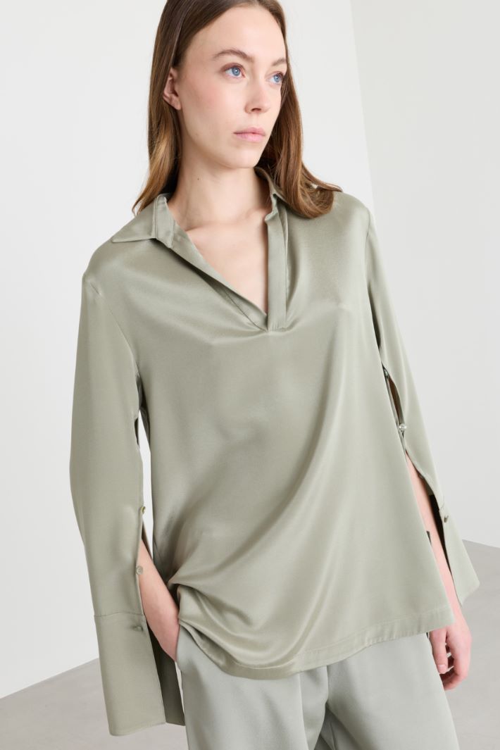 Blusa in cady - GRIGIO - Intrend - 3