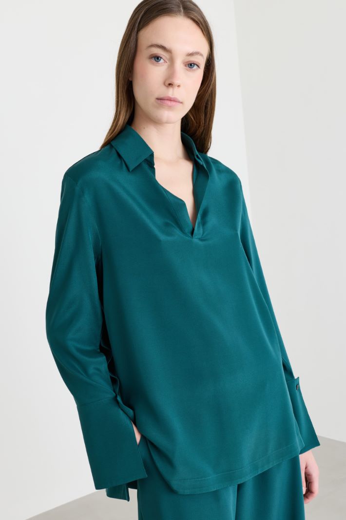 Blusa in cady - VERDE - Intrend - 3