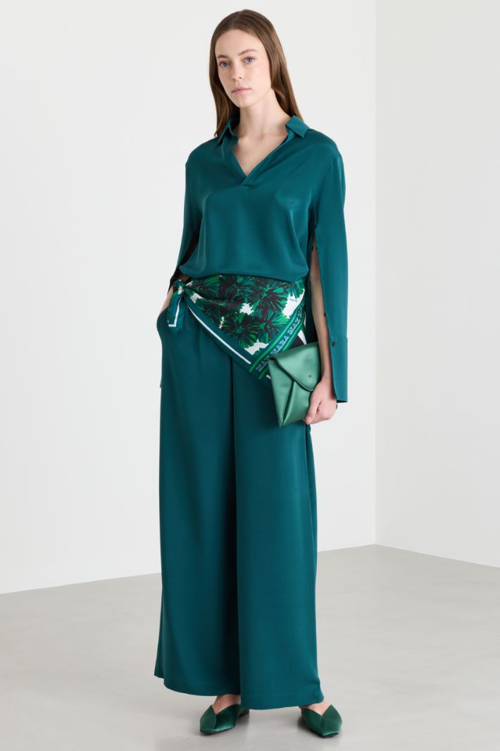 Blusa in cady - VERDE - Intrend