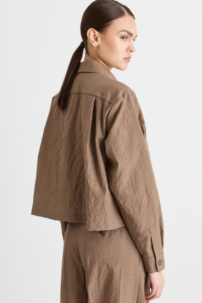 Camicia boxy in tela - CAMMELLO - Intrend - 4