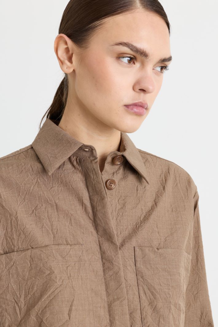 Camicia boxy in tela - CAMMELLO - Intrend - 3