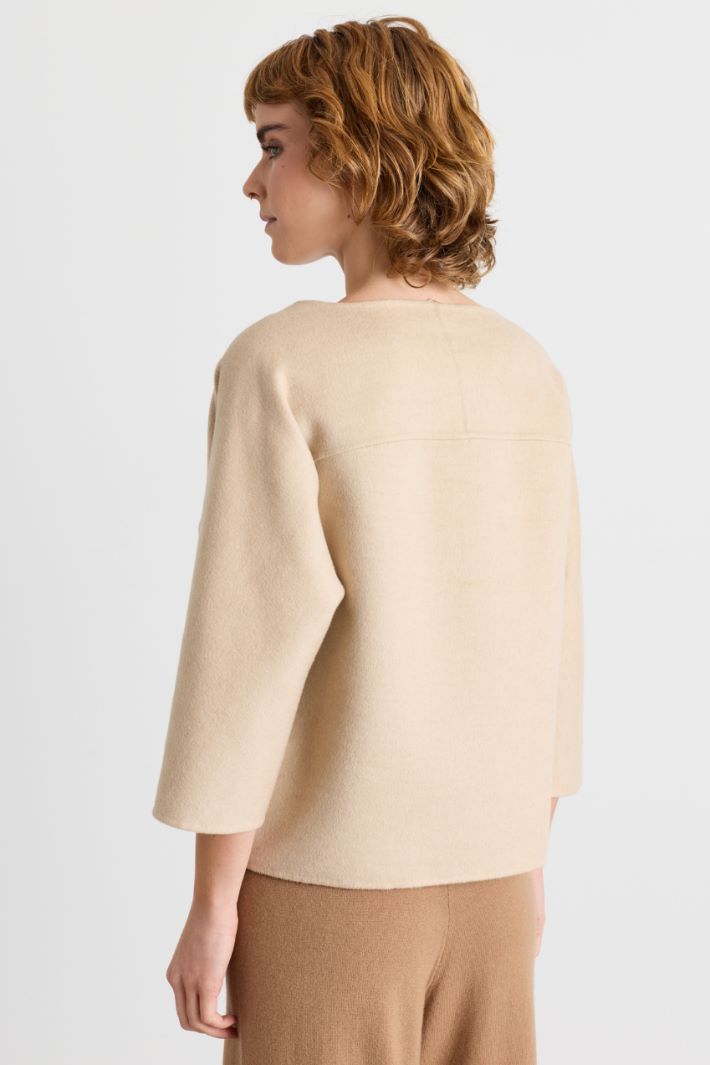 Casacca boxy in drap - CAMMELLO - Intrend - 4