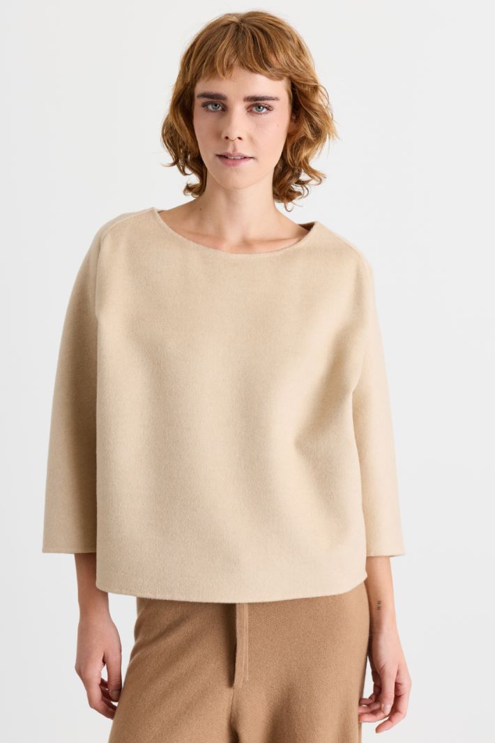 Casacca boxy in drap - CAMMELLO - Intrend - 2