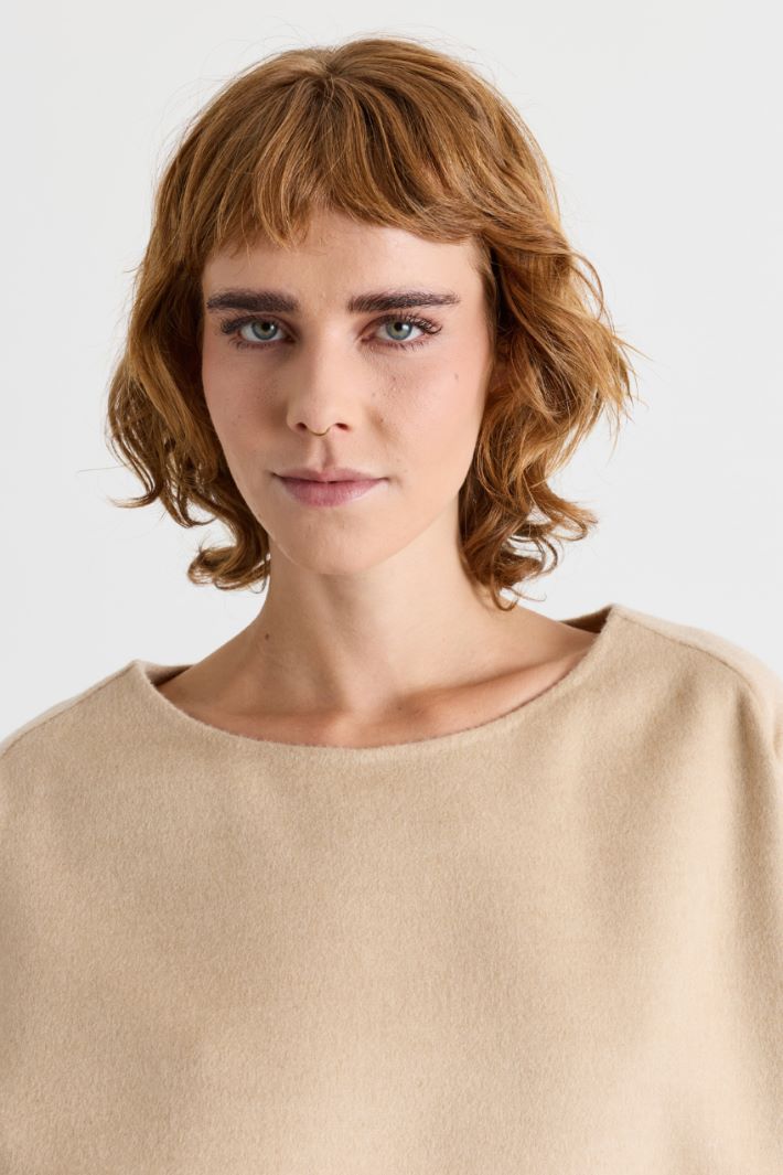 Casacca boxy in drap - CAMMELLO - Intrend - 3