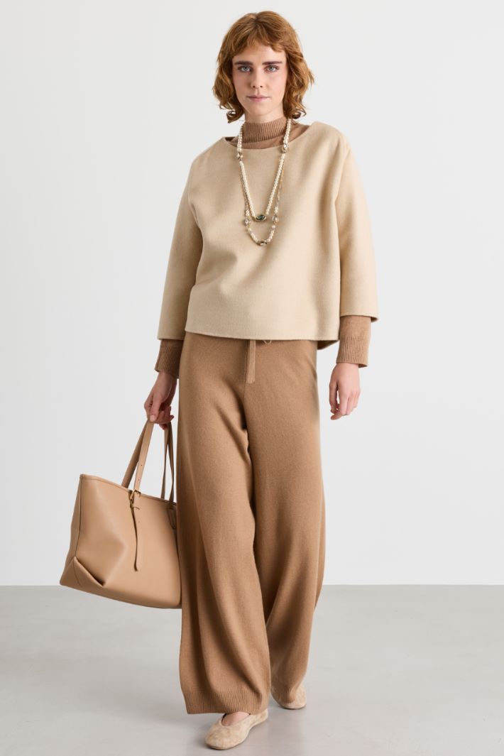 Casacca boxy in drap - CAMMELLO - Intrend