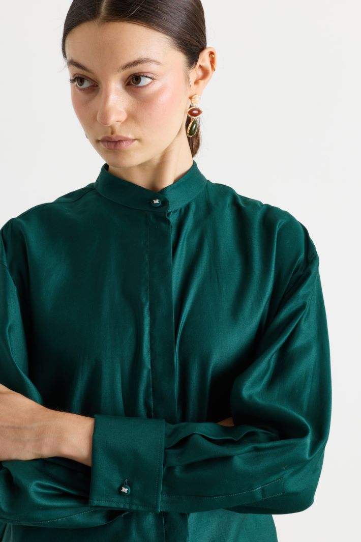 Satin tunic - GREEN - Intrend - 3