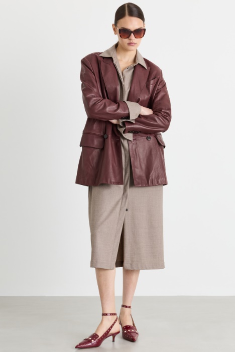 Straight-Cut Foulé Dress - Intrend