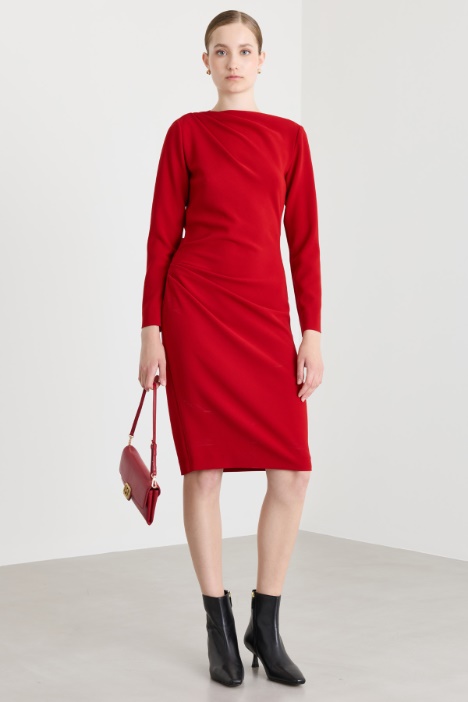 Asymmetric draped midi dress - Intrend