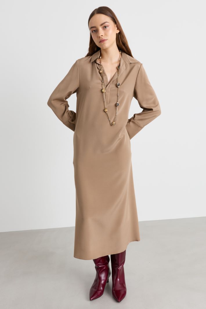 Long kaftan dress - CAMEL - Intrend - 2