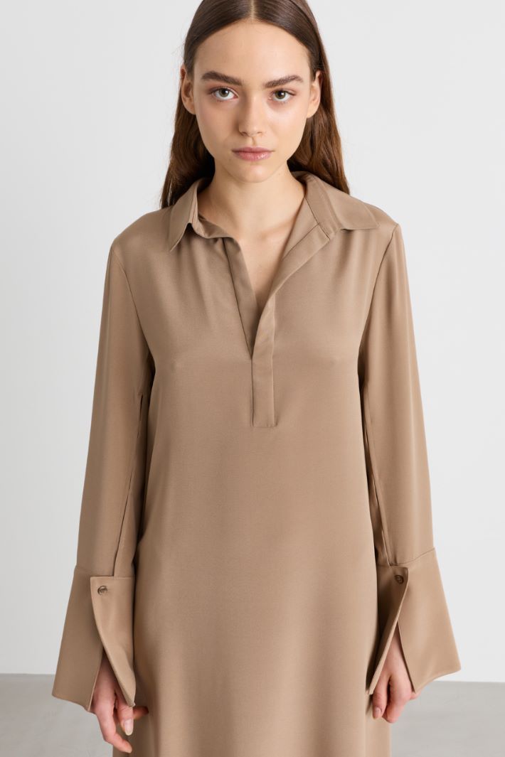 Long kaftan dress - CAMEL - Intrend - 3