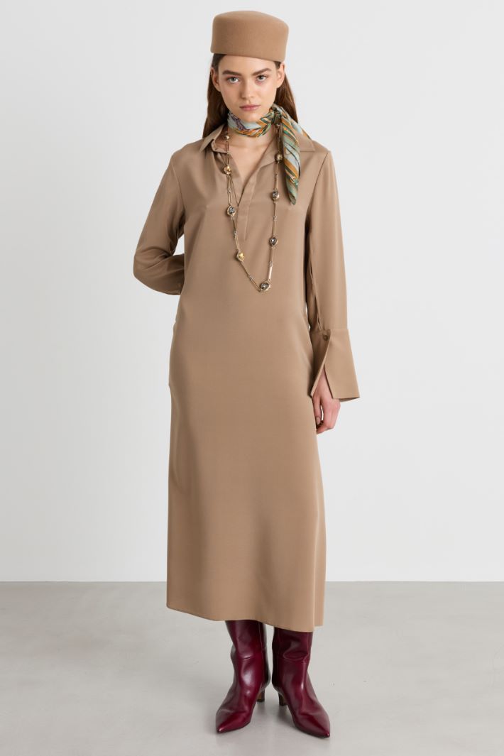 Long kaftan dress - CAMEL - Intrend