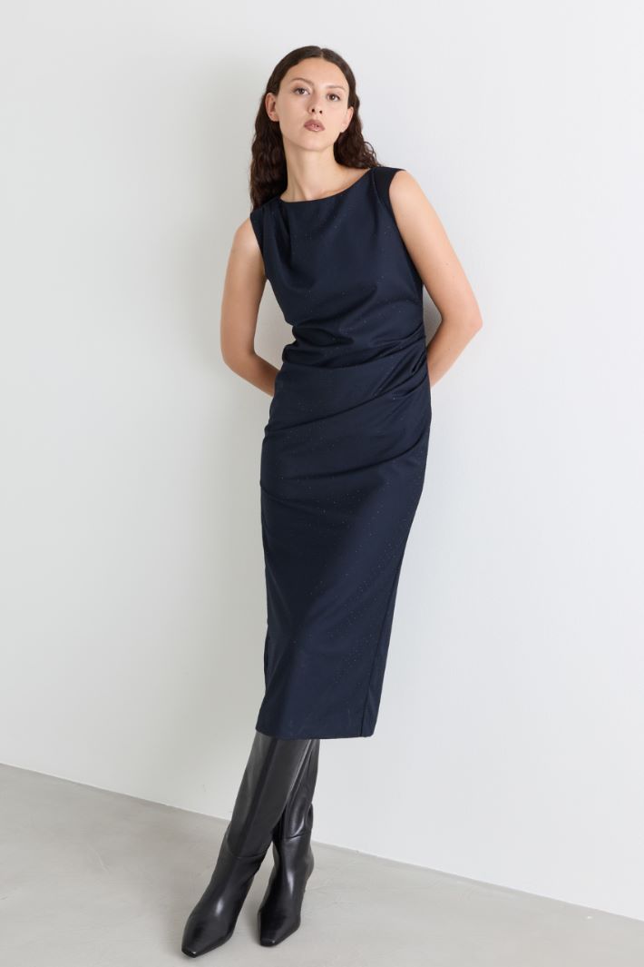 Draped sheath dress - BLUE - Intrend - 2