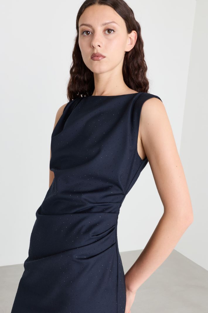 Draped sheath dress - BLUE - Intrend - 3
