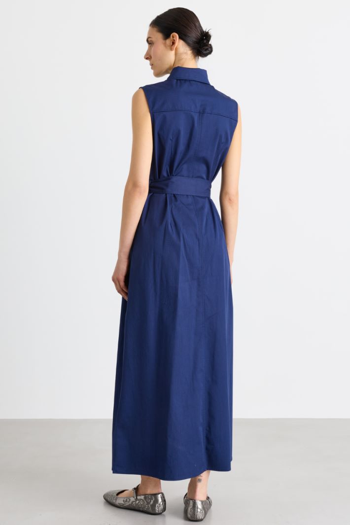 Gabardine shirt dress - BLUE - Intrend - 4