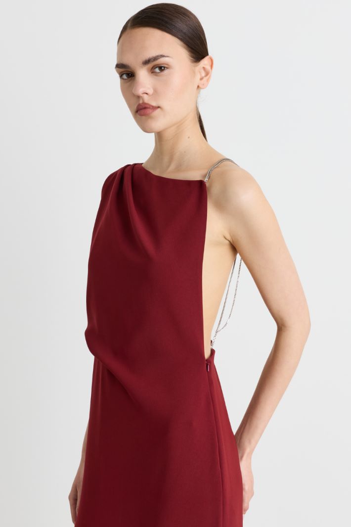 Robe bustier en cady - BORDEAUX - Intrend - 3