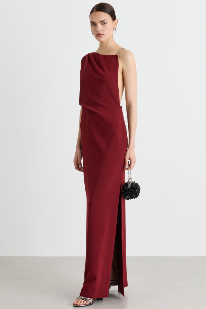 Robe bustier en cady - BORDEAUX - Intrend