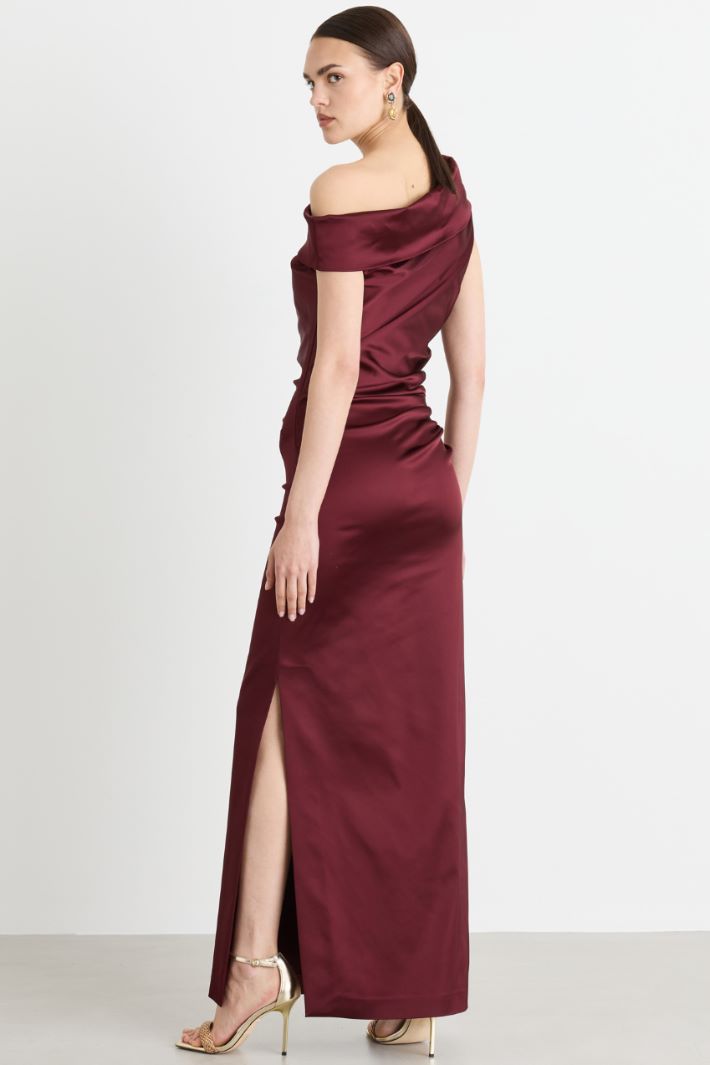 Bardot maxi dress - BORDEAUX - Intrend - 4