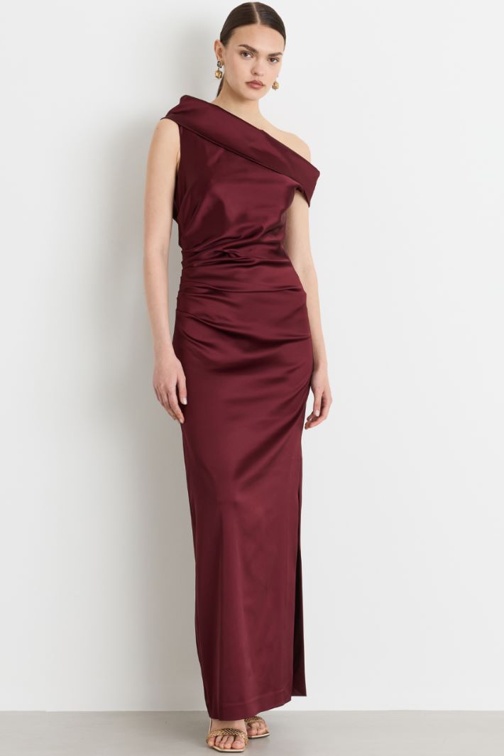 Bardot maxi dress - BORDEAUX - Intrend - 2