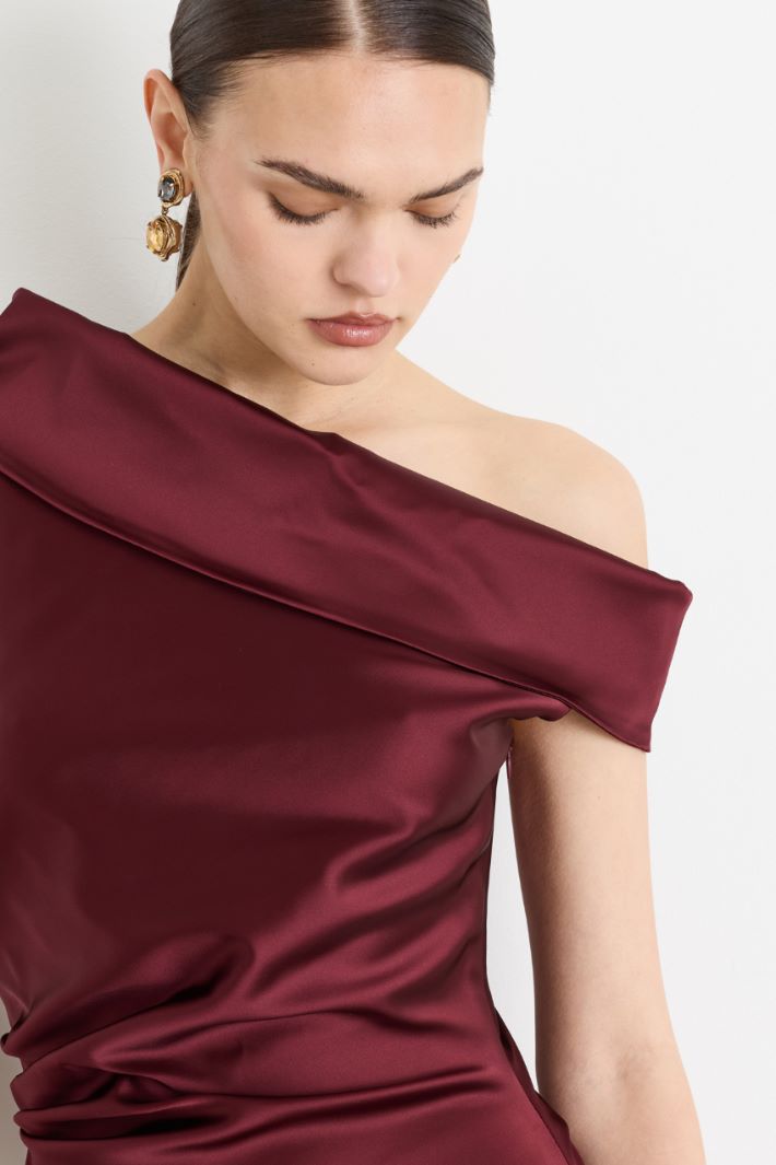 Bardot maxi dress - BORDEAUX - Intrend - 3