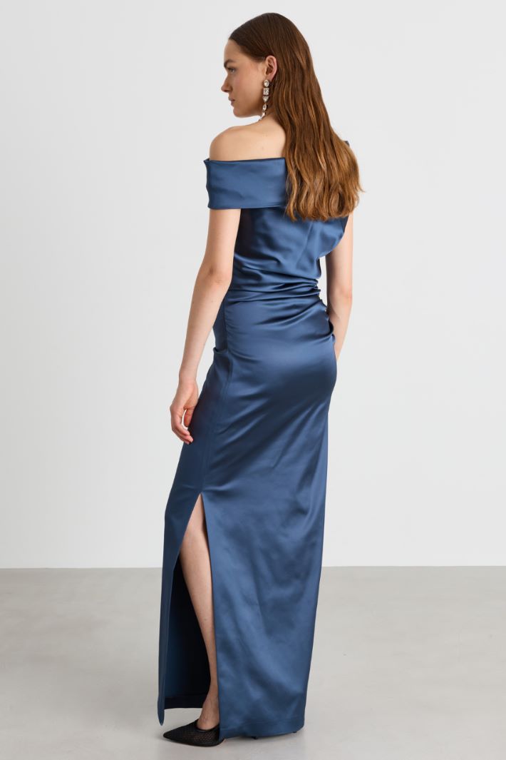 Bardot maxi dress - BLUE - Intrend - 4