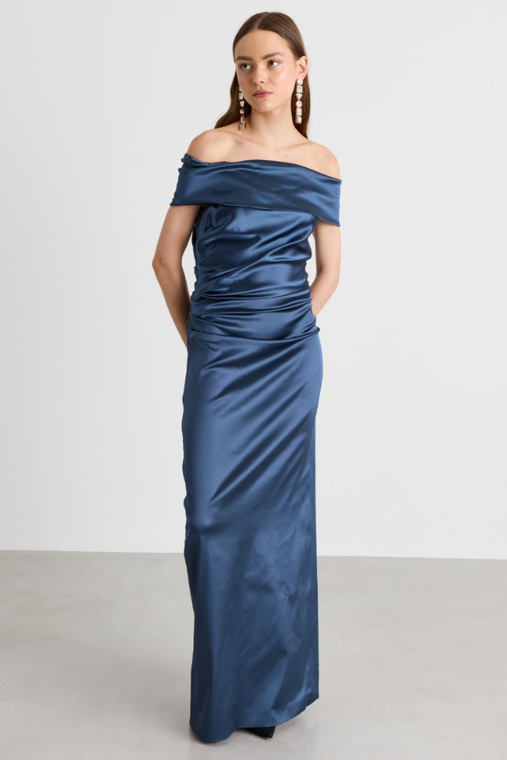 Bardot maxi dress - BLUE - Intrend - 2