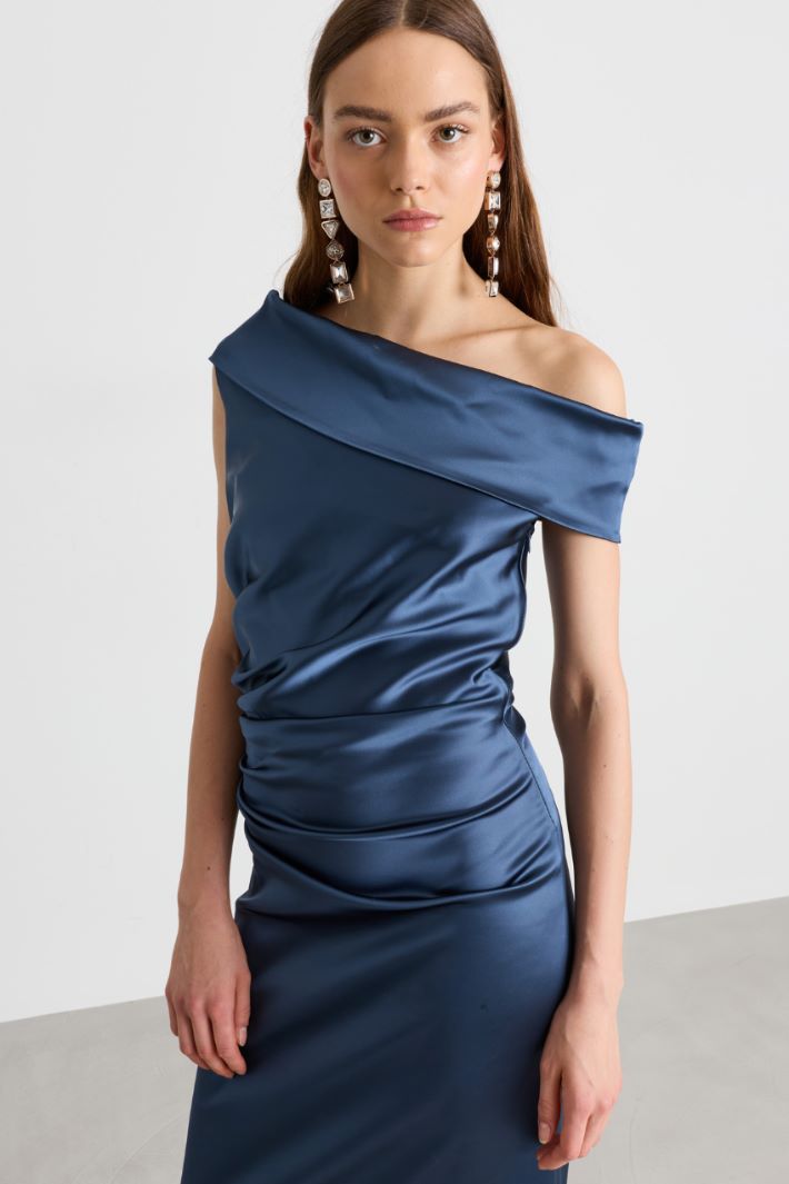 Bardot maxi dress - BLUE - Intrend - 3