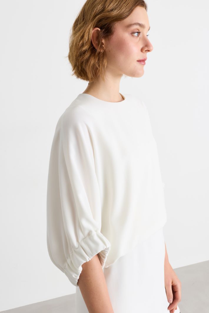 Abito in cady con nastri lunghi - BIANCO - Intrend - 3