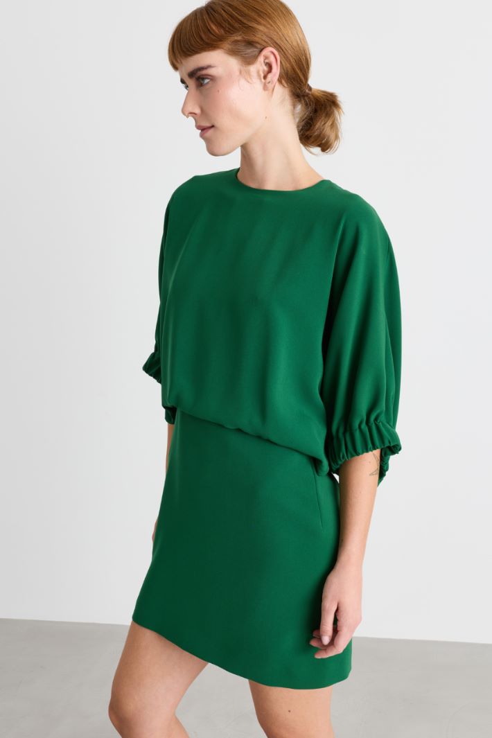 Cady Dress with Grosgrain Ribbon Ties - GREEN - Intrend - 2