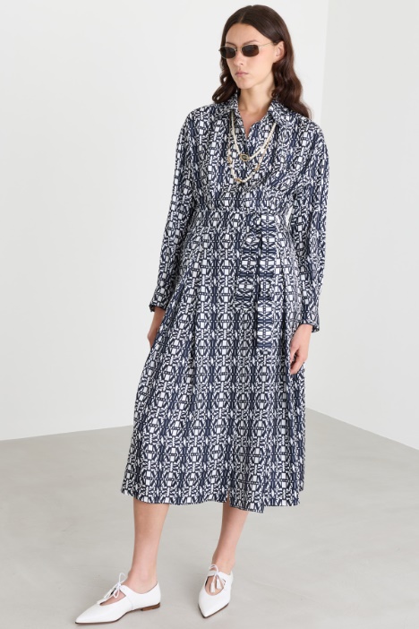 Abito chemisier in twill di pura seta