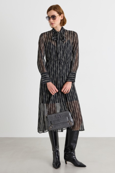 Printed crepon shirt dress - Intrend