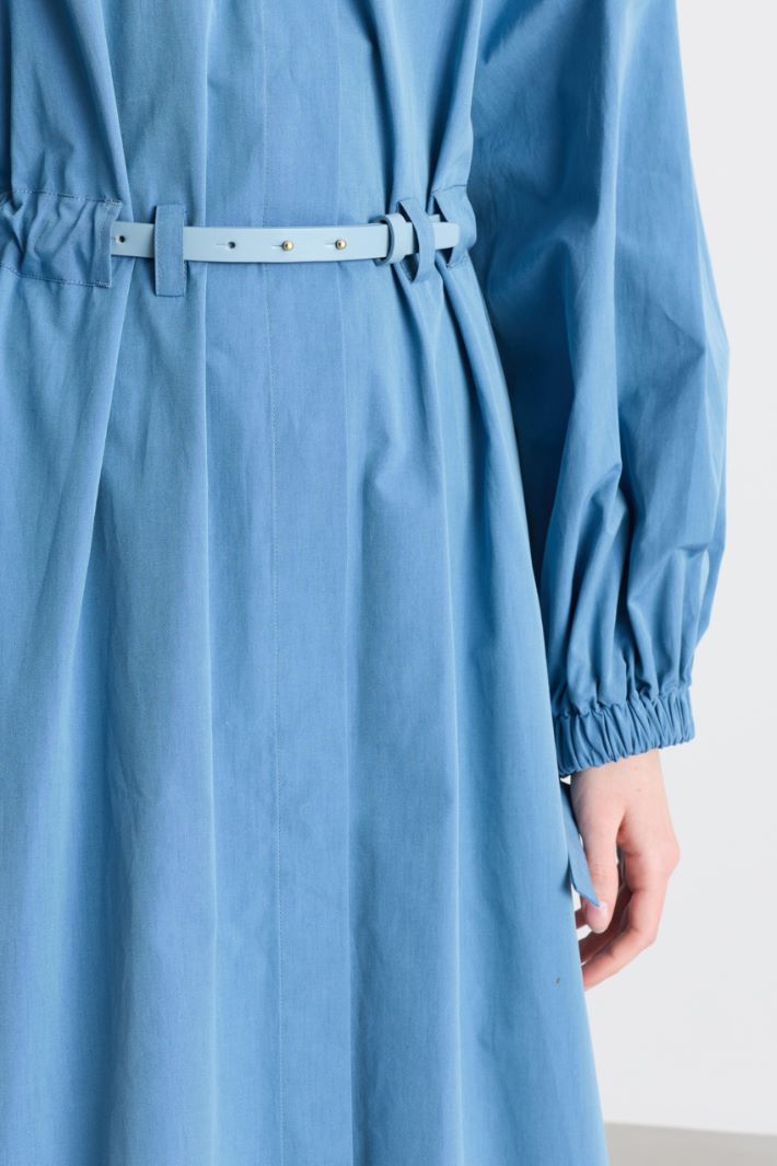Long taffeta shirt dress - LIGHT BLUE - Intrend - 3