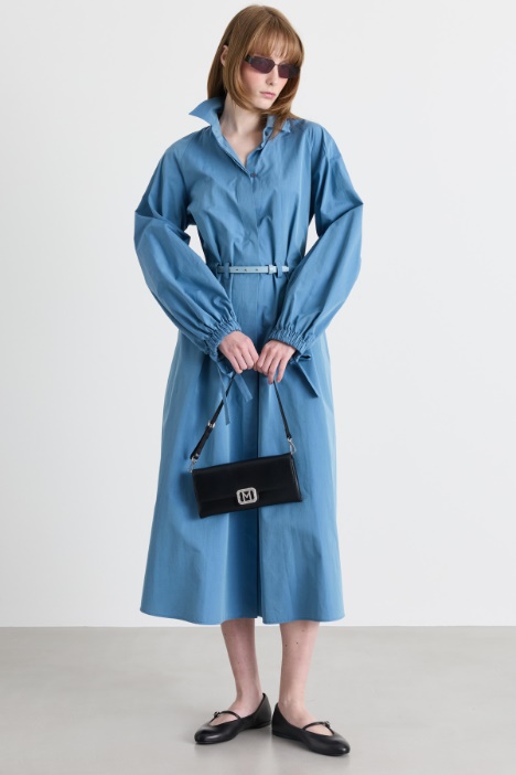 Long taffeta shirt dress - Intrend